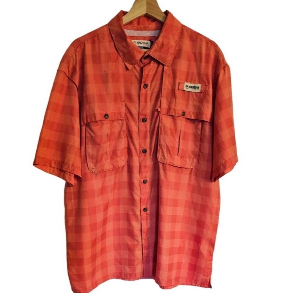 Magellan Fish Gear Shirt‎ Size Large Orange Relaxed Fit sports wear